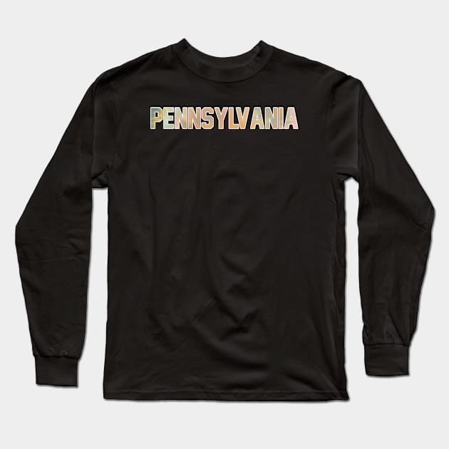 Pennsylvania Pastel Tie Dye Long Sleeve T-Shirt by maccm